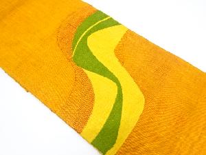 手織り紬　抽象模様織り出し名古屋帯